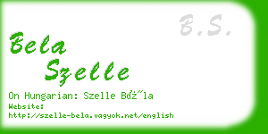 bela szelle business card